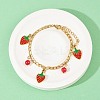304 Stainless Steel Enamel Charm Bracelets for Women BJEW-G747-01G-2