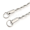 Tarnish Resistant 304 Stainless Steel Twisted Bracelet Makings STAS-P333-20P-4