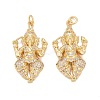 Rack Plating Brass Micro Pave Cubic Zirconia Pendants KK-I689-16G-1