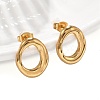 304 Stainless Steel Chunky Oval Studs Earrings for Women LS-EJEW-K306-28G-3