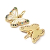 Rack Plating Brass with Cubic Zirconia Enamel Charms KK-B076-06G-2