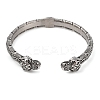 Viking 304 Stainless Steel Open Cuff Bangles for Men BJEW-U001-05B-AS-2