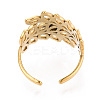 Leaf 304 Stainless Steel Cuff Ring Components STAS-T066-27G-3