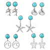 304 Stainless Steel Dangle Stud Earrings EJEW-JE06302-2