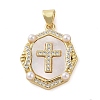 Brass Micro Pave Clear Cubic Zirconia Pendants KK-Q813-16F-G-1