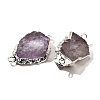 Raw Rough Natural Dyed Quartz Crystal Links Connector Charms G-K189-04S-03-2
