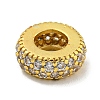 Rack Plating Brass Cubic Zirconia European Beads KK-L215-003G-1