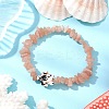 Natural Peach Moonstone Chips Beads Stretch Bracelets BJEW-JB11245-03-1