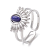 Natural White Jade & Amethyst & Lapis Lazuli & Tiger Eye 7 African Turquoise Finger Ring RJEW-JR00767-02-3