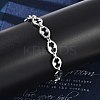 304 Stainless Steel Oval Link Chain Bracelets for Women Men BJEW-F488-48B-P-3