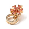 Brass with Cubic Zirconia Fold Over Clasps LS-KK-G484-01B-G-2