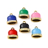 304 Stainless Steel Enamel Cord End Pendant STAS-B085-21G-1