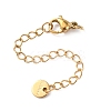 304 Stainless Steel Chain Extender with Flat Round Charms STAS-G383-05G-2