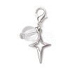 Clear Acrylic & Alloy Star & Moon & Planet Pendant Decorations X-HJEW-JM03051-4