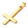 304 Stainless Steel Christian Inverted Cross Pendants STAS-F323-10G-2