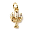 Brass Micro Pave Clear Cubic Zirconia Pendants X-KK-R162-023G-1
