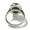 Natural Sodalite Oval Adjustable Rings RJEW-K371-07S-10-4