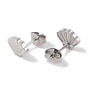 304 Stainless Steel Shell Shaped Stud Earrings for Women EJEW-G389-01P-2
