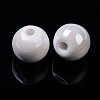 Glazed Porcelain Round Beads X-PORC-S489-10mm-01-2