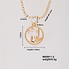 Fashion Brass Rhinestones Flat Round Pendant Necklace for Women AB9344-2-1
