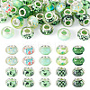 30Pcs Printed Transparent Resin European Beads RESI-TADJ0001-03I-1