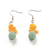 Natural Lava Rock Dangle Earrings EJEW-E260-A08-1