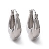 Brass Twist Teardrop Hoop Earrings for Women EJEW-C008-28P-1