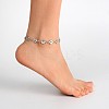 Trendy Tibetan Style Flower Anklets AJEW-AN00083-5