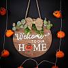Natural MDF Board Door Hanging Decoration for Front Door Decoration HJEW-SZ0001-04-5