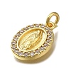 Brass Micro Pave Clear Cubic Zirconia Pendants ZIRC-I070-083G-2