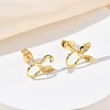 Brass & Crystal Rhinestone Stud Earrings for Women EJEW-G464-04G-05-2