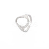 Non-Tarnish 304 Stainless Steel Open Oval Wide Cuff Ring for Women RJEW-S405-167P-3