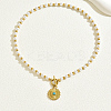 201 Stainless Steel Imitation Pearl Style Cross Pendant Vintage Necklace for Women NQ9987-2-1