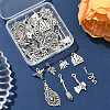 40Pcs 8 Styles Tibetan Style Alloy Pendants TIBEP-FP0001-17-5
