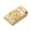 Rack Plating Religion Brass Pave Shell Rectangle Pendants KK-K345-14G-01-2