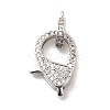 Brass Clear Cubic Zirconia Lobster Claw Clasps KK-Z078-50P-1