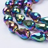 Electroplate Glass Beads Strands X-EGLA-D017-15x10mm-4-1