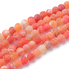 Natural & Dyed Crackle Agate Bead Strands G-T056-8mm-03-1