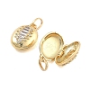 Brass Pave Clear Cubic Zirconia Pendants KK-U009-01B-G-2