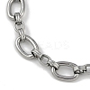 Anti-Tarnish 304 Stainless Steel Oval Link Chain Anklets AJEW-A057-05P-2