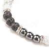 Natural Lava Rock & Gemstone Round Beaded Bracelet for Women BJEW-JB08336-01-5
