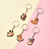5Pcs 5 Styles Cute Cartoon PVC Plastic Dog Pendant Keychain KEYC-YW0001-18-2
