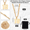 1Pc 304 Stainless Steel Figaro Chain Number Pendant Necklaces NJEW-BBC0001-28B-G-2