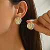 Stainless Steel Square Stud Earrings HU6471-1-2
