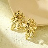 304 Stainless Steel Flower Stud Earrings for Women EJEW-U023-08G-1