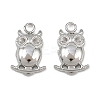 304 Stainless Steel Owl Pendant Rhinestone Settings STAS-H242-02P-1