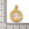 Rack Plating Brass Micro Pave Clear Cubic Zirconia Flat Round Pendants KK-U025-10G-09-3