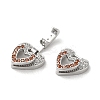 Brass Micro Pave Cubic Zirconia Fold Over Clasps KK-H455-53P-02-2