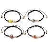 4Pcs 4 Style Sport Theme Acylic & Alloy Braided Bead Bracelets Set BJEW-JB10122-1