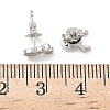 Deer Brass Micro Pave Clear Cubic Zirconia Stud Earrings EJEW-F383-08P-3